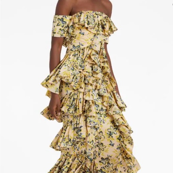 Cinq a Sept Elenora Off Shoulder Cascading Ruffle Dress - Picture 9 of 12